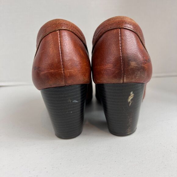 b.o.c. Born Concept Brown Leather Heeled Booties Ankle Boots Women's 9 - Picture 5 of 12